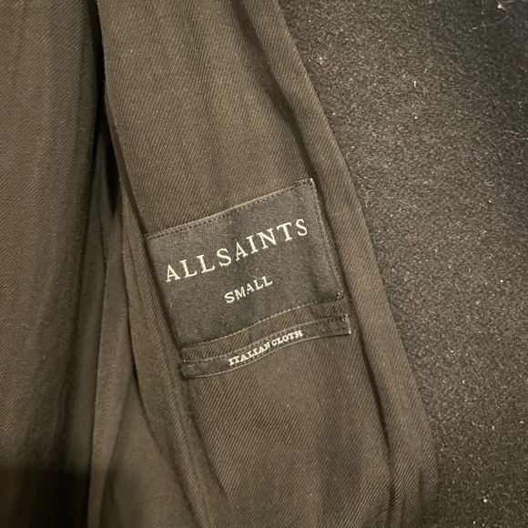 AllSaints Sancia Nesi Wool Blend Coat | Black, Small - Picture 2 of 4